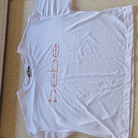 bebe Sport White Short Sleeve Top With Pink Bandana Logo Size M - Picture 1 of 8